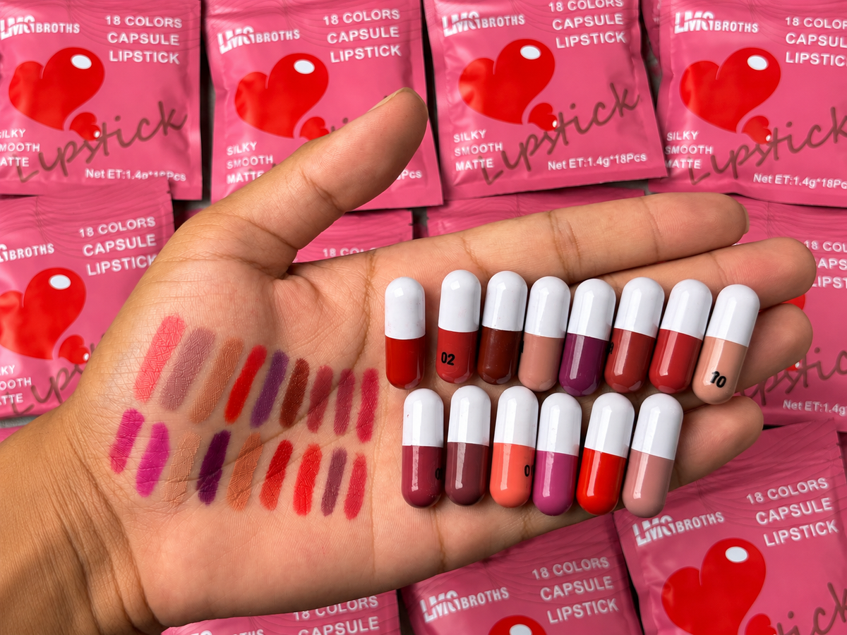 Pack of 2 LMG Broths 18 Colours Capsule Lipstick Pack | 18 Shades Lipstick Set