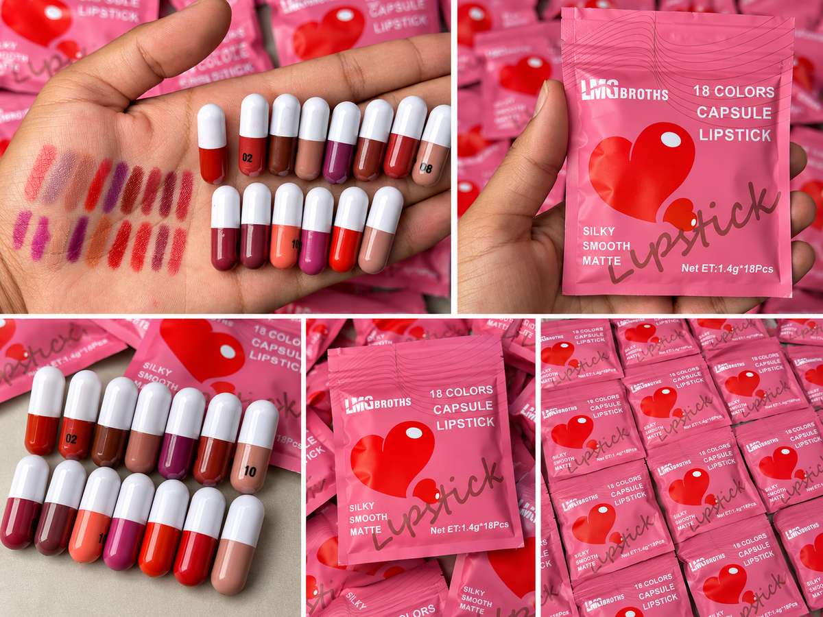 Pack of 2 LMG Broths 18 Colours Capsule Lipstick Pack | 18 Shades Lipstick Set