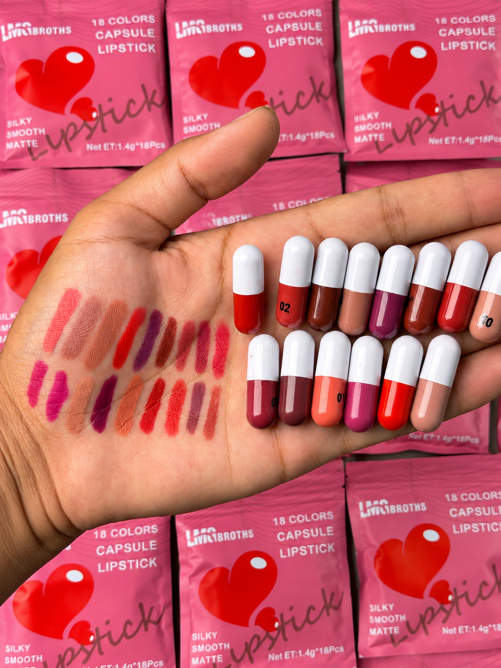 Pack of 2 LMG Broths 18 Colours Capsule Lipstick Pack | 18 Shades Lipstick Set